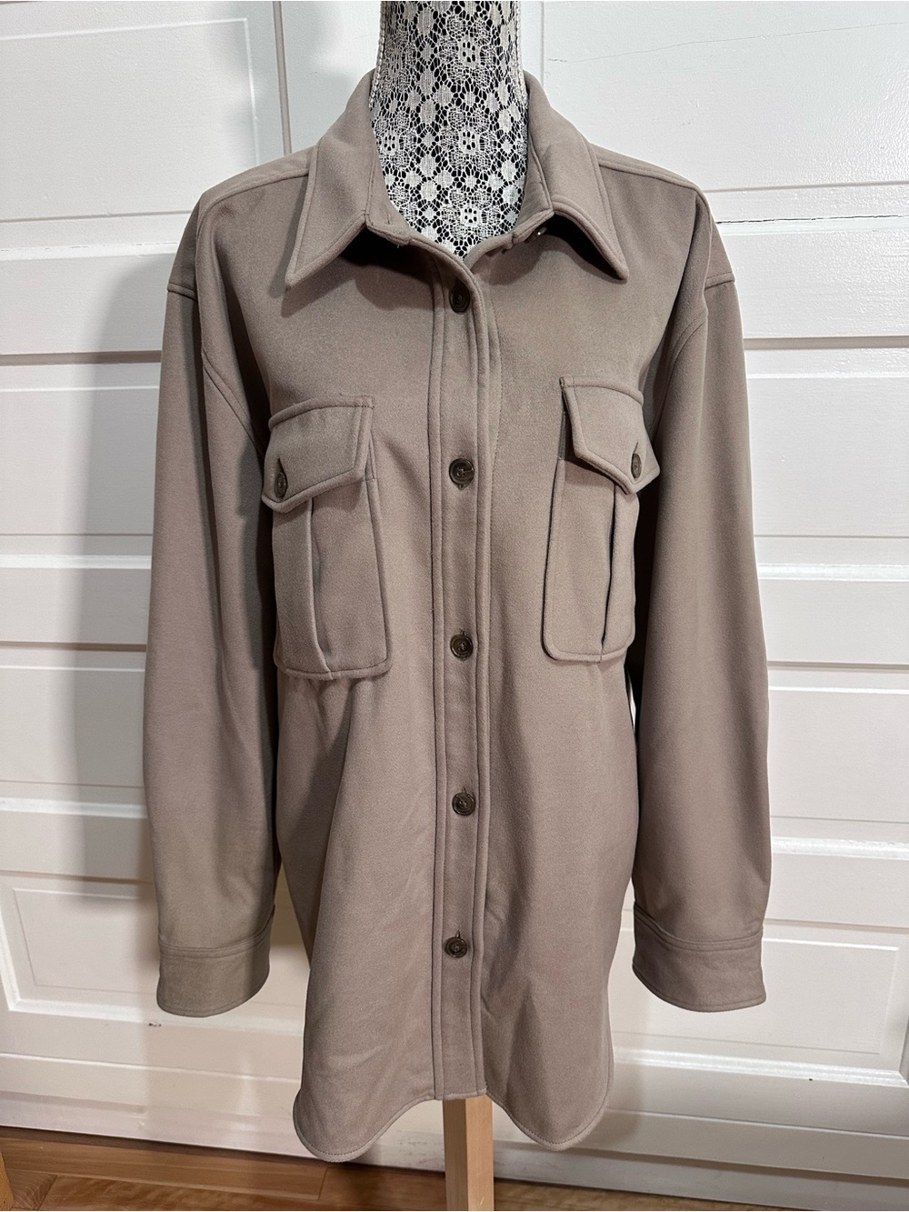NEW BABATON Aritzia Region Jacket Shacket Size XL Nomad Taupe $198